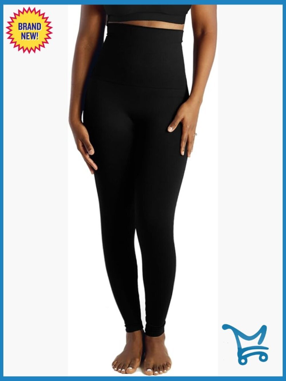 High Waisted Postpartum Compression Leggings with Tummy Support - Breathable